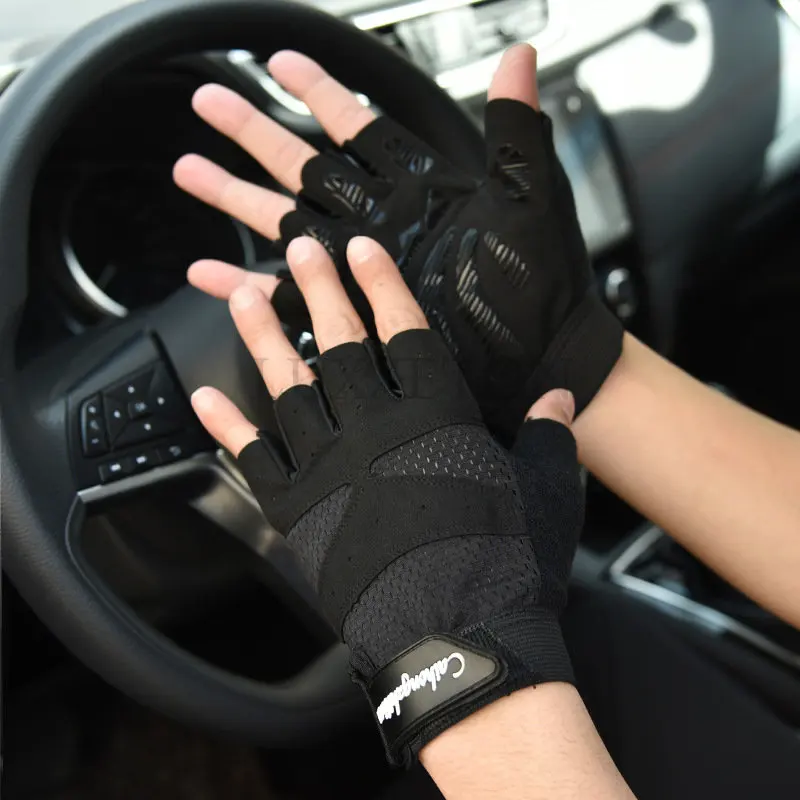 

Half-Finger Fitness Gloves Breathable Palm Anti-slip Gym Weightlifting Wrist Guard Dumbbell Training Exercise Cycling