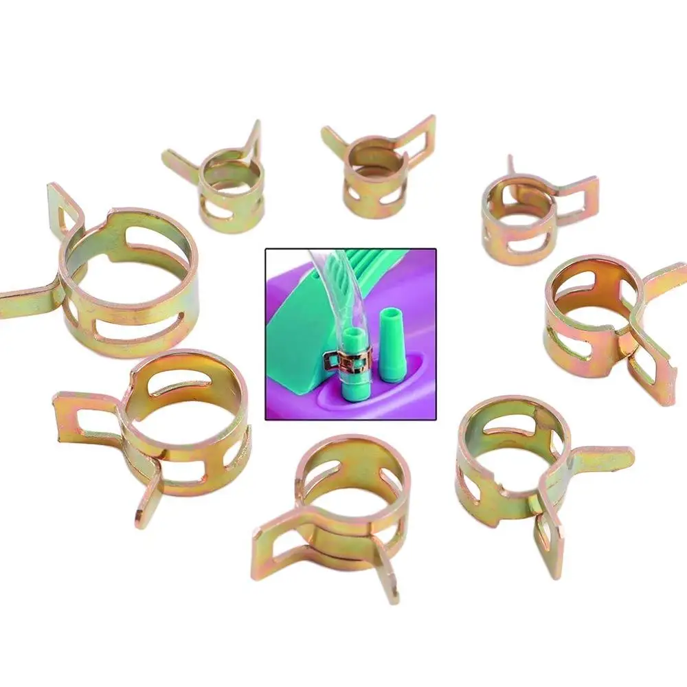 Flexible 6-15mm Metal Fastener Air Tube Clamps Water Pipe Silicone Pipe Clamp Spring Band Hose Clips Fuel Line Hose
