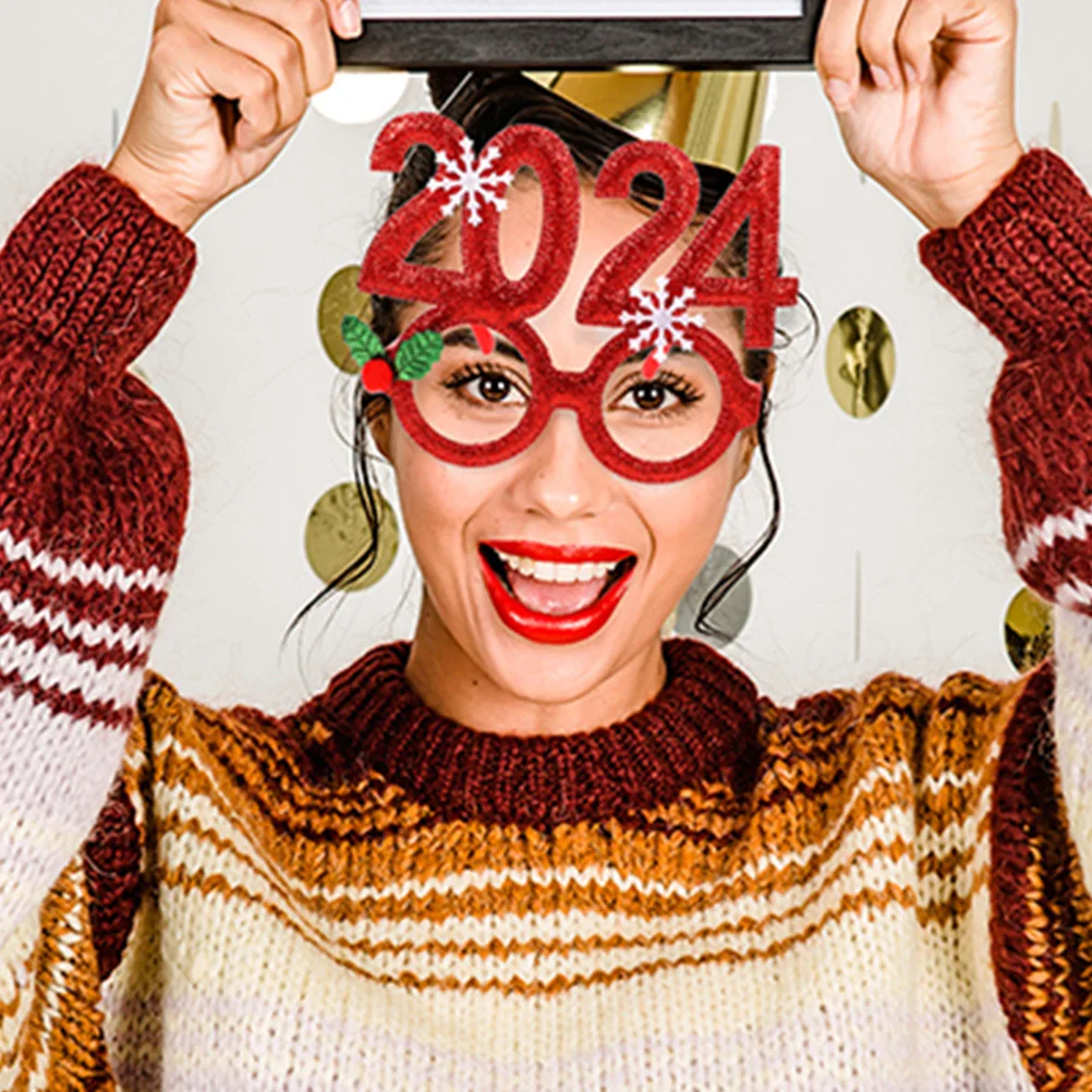 

Christmas Glasses Costume Holiday Photo Props Funny Sock Booth Eyeglasses Frame Cloth Woman Party