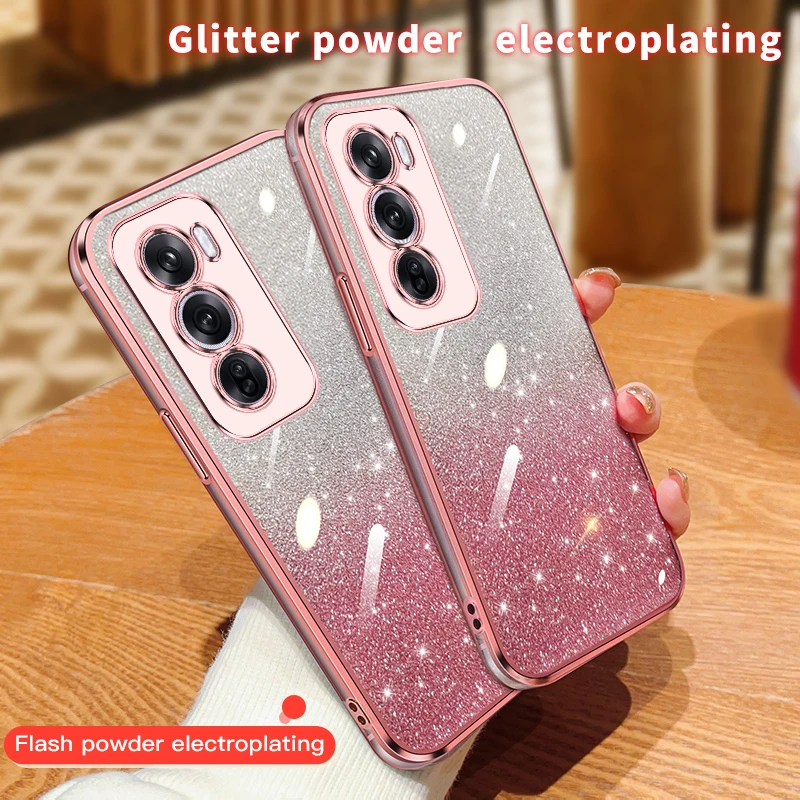 حافظة هاتف مطلية بالكهرباء لهاتف OPPO Reno 12 11F 10 Pro Plus 12F 7z 8 Lite 8T 4G 5G غطاء خلفي ناعم مقاوم للصدمات من البولي يوريثان