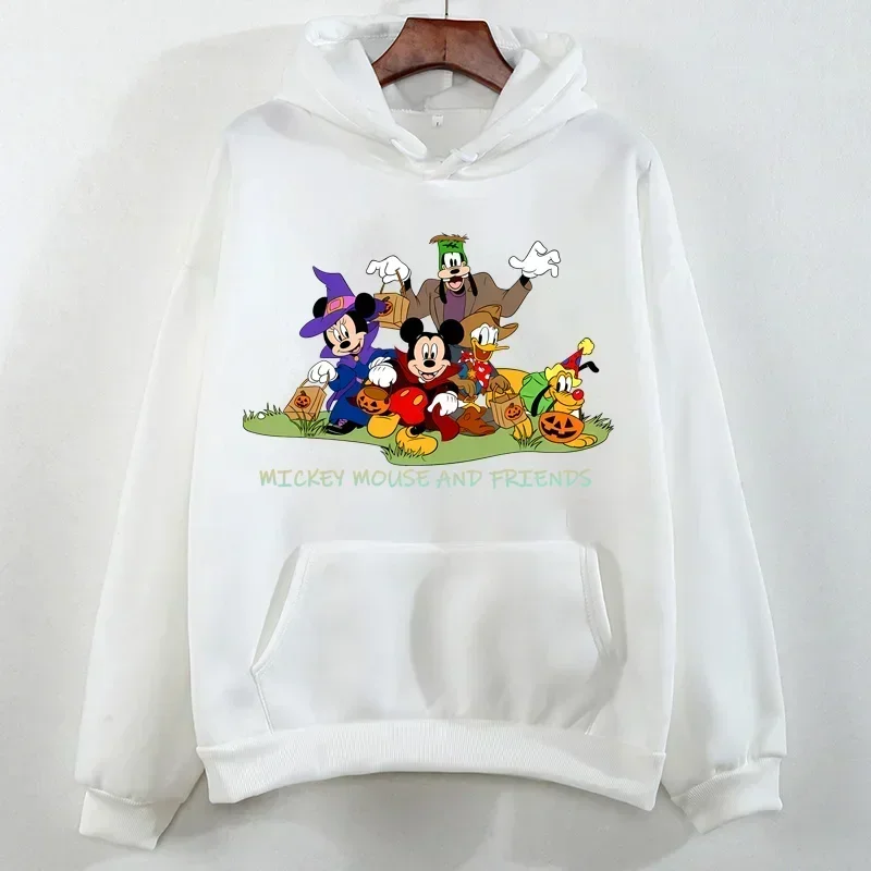 Mickey Hoodie Printed Women Casual Fashion Hooded Shirt Long Sleeves Halloween Pullover Sweatshirts Oversized Unisex Clothing