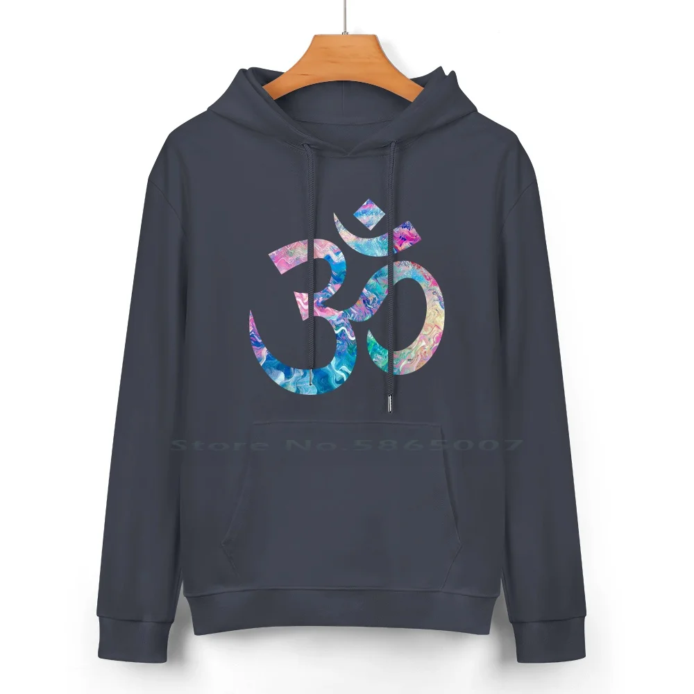 Yoga Om Cotton Hoodie Sweater 24 Colors Namaste Buddha Karma India Hindu Yoga Zen Om 100% Cotton Hooded Sweatshirt For Women