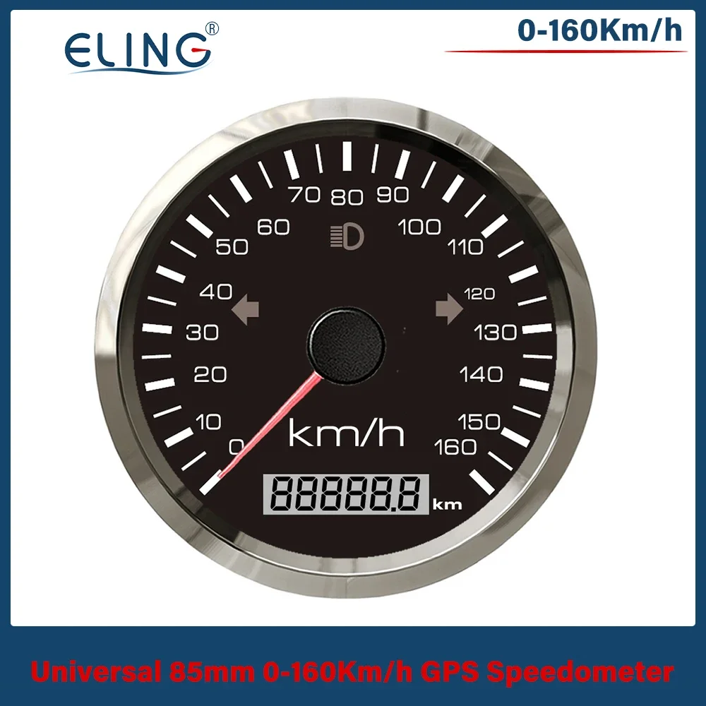 

ELING мотоцикл 85 мм GPS спидометр 0-125MPH 160MPH 0-200 км/ч сигнализация превышения скорости левый правый дальний свет с красной желтой подсветкой