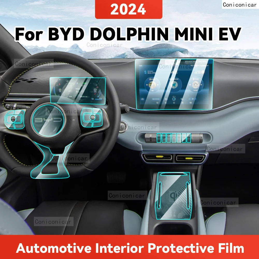 

TPU For BYD DOLPHIN MINI EV 2024 Transparent Protective Cover Film Car Interior Central Control Navigation Panel Auto Sticker