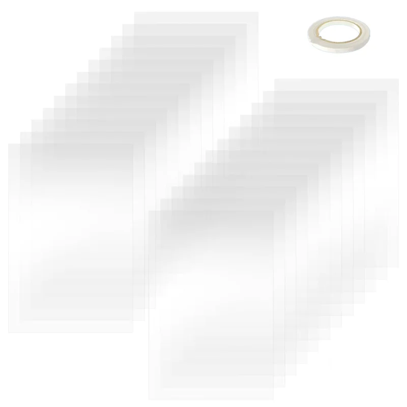 

【FAVORITE!】24PCS Sandblasting Cabinet Mirror Protection Film With Double Sided Tape Roll 23X11in Clear Sandblasting Cabinet Film