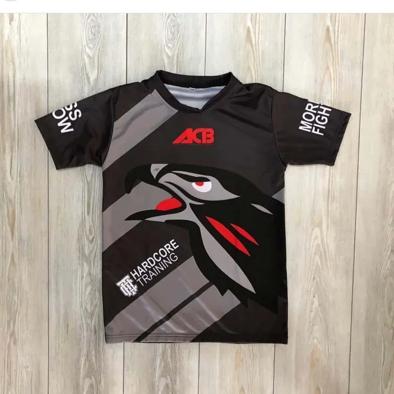 2026 Summer New Combat T-Shirt, Black and Gray Color Scheme Training Suit Breathable and Quick-Drying Sports Short-Sleeve Unisex