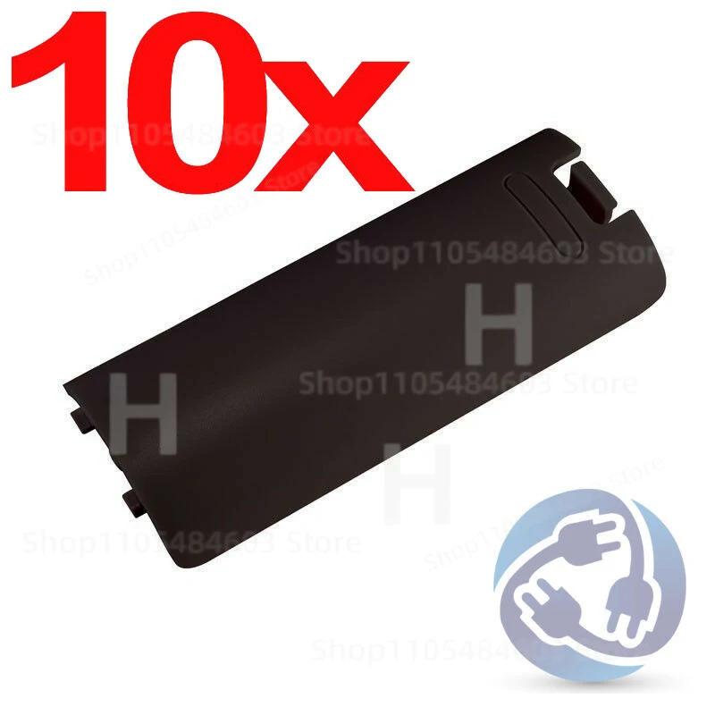 

10x Replacement Battery Cover for Wii Remote Controller Black