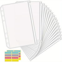 12 Pcs Clear PVC Zippered Binder Pocket, A5/A6 Size, File Storage with Tabs - Durable and Versatile Organizer Accessory