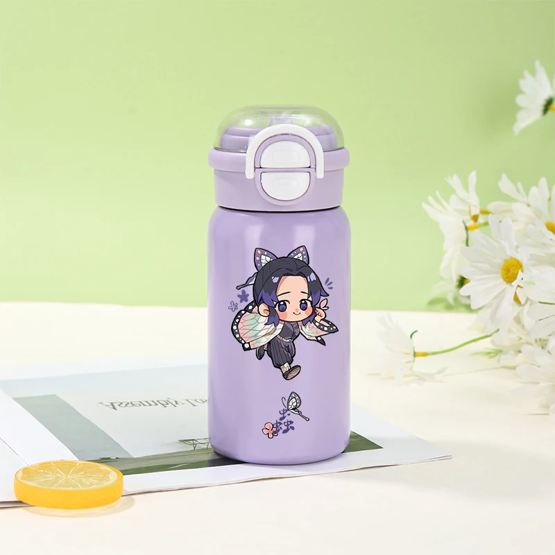 500ml Demon Slayer Thermos Cup 316 Stainless Steel Insulated Cup Girl Boy Anime Portable Straw Water Bottles Kid Travel Cup Gift view 2