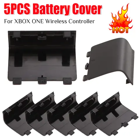 5pcs Battery Cover Door Lid Shell Replacement Battery Back Cover Door Accessories for XBOX ONE Wireless Controller