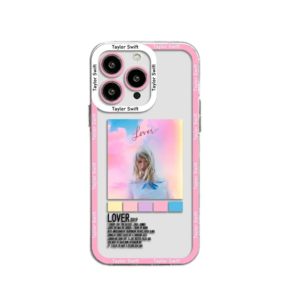 Hot Singer Poster Phone Case For-T-T-TaylorS iPhone 16 15 14 13 12 11 Mini Pro Max X XR 7 8 Plus Transparent Cover-S-S-Swifts