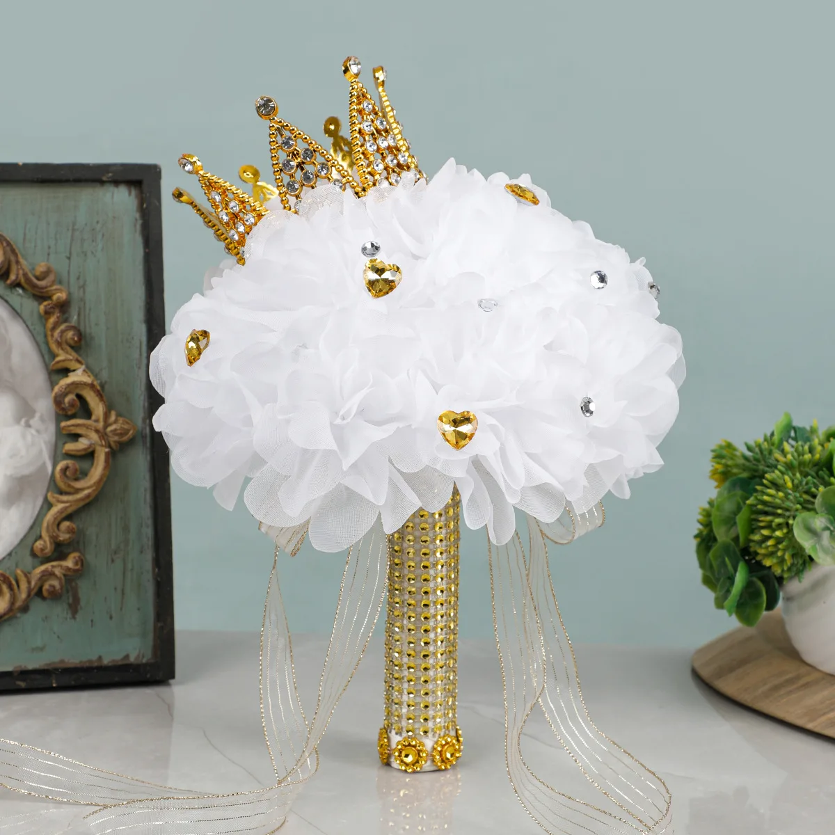 

Корона невесты ручной букет западная свадьба имитация руки держит букет свадебная фотография реквизит новые свадебные искусственные цветы