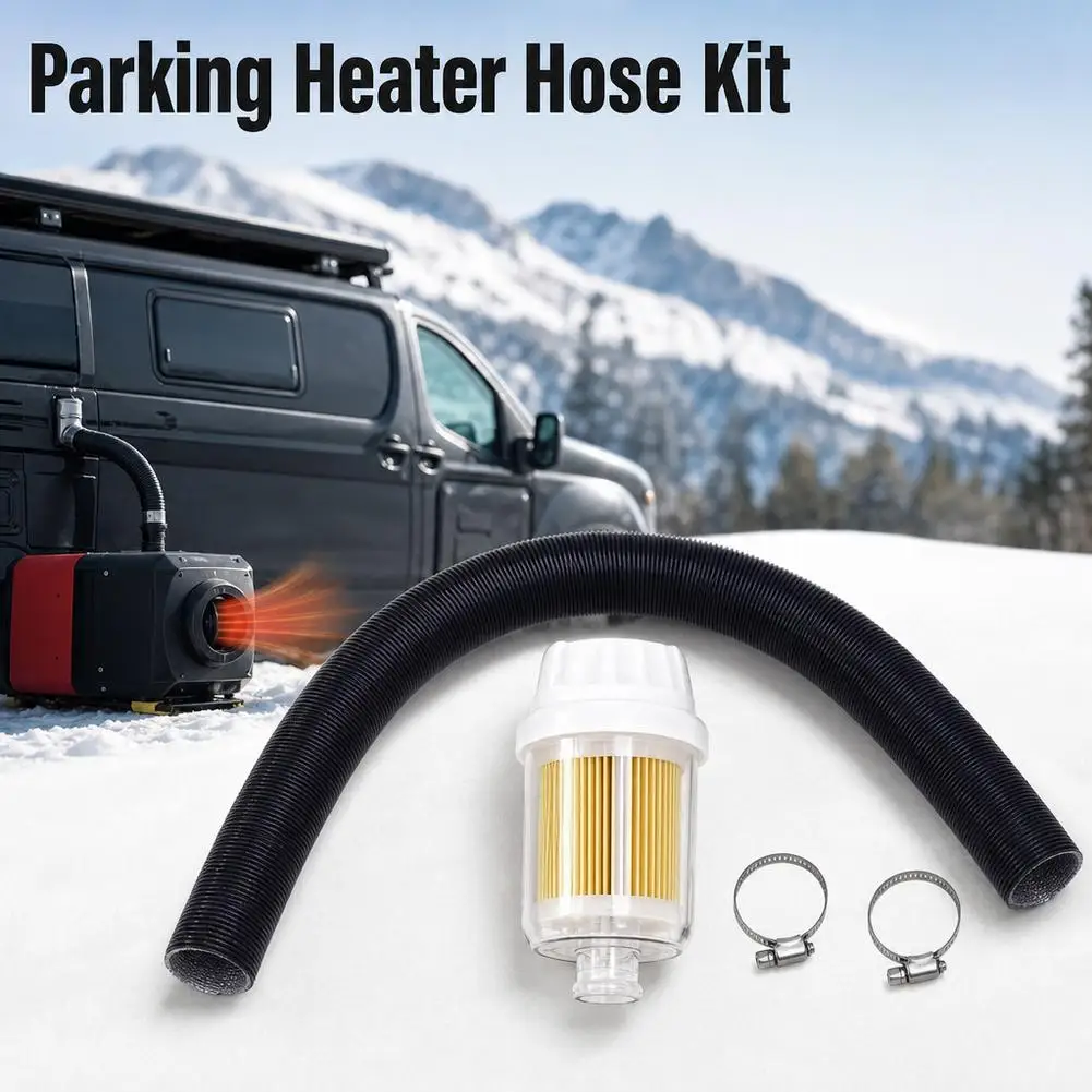 25mm Diesel Heater Air Intake Pipe Hose With Air Filter Clamps For 2KW 5KW Parking Heater For Webasto Eberspacher