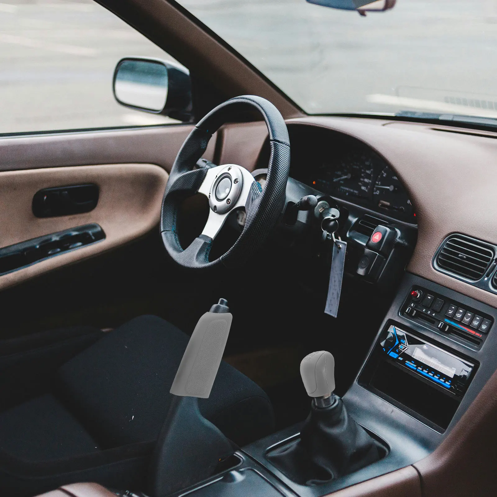 

2Pcs Universal Silicone Car Interior Gear Shift Cover Soft Durable Stick Shift Protector for Manual Automatic Transmission