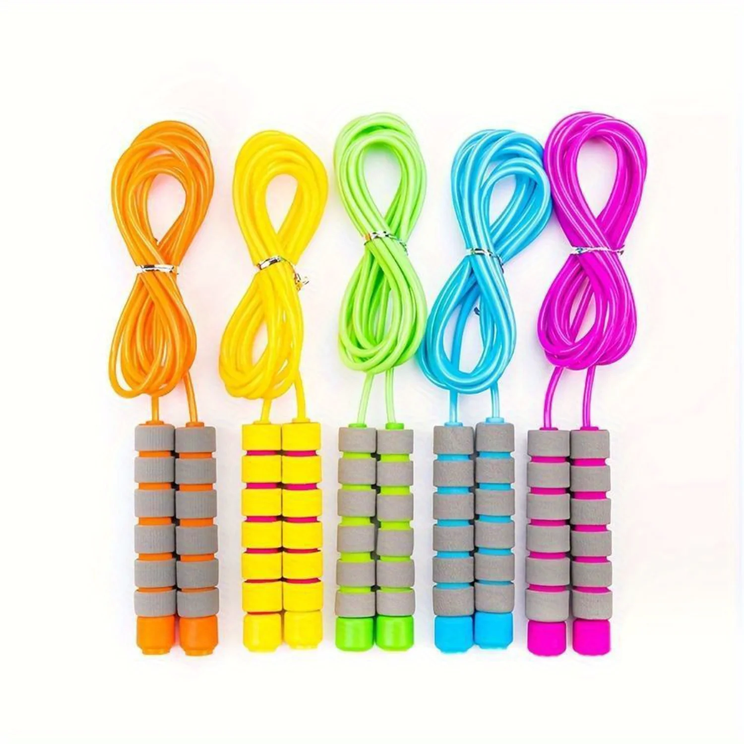 Adjustable Speed Jump Rope Non-Slip Foam Handles Fitness Training Sports Skipping, Durable ABS/PVC, Ages 14+, 1Pc