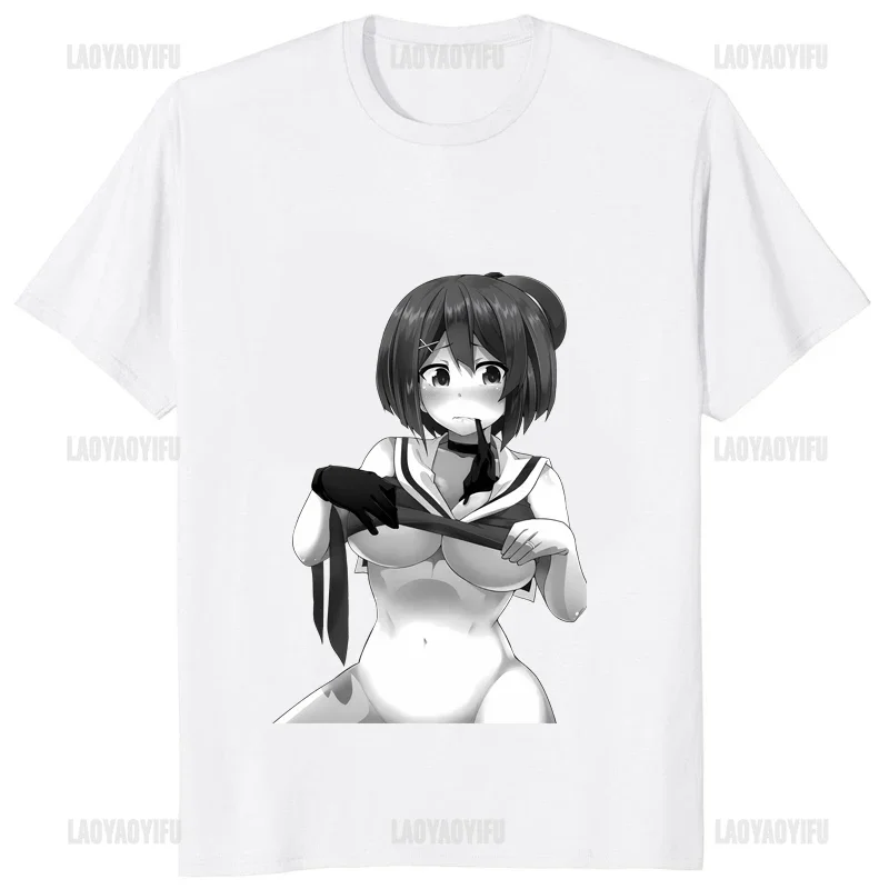 

Kawaii Hentai Waifu Printed Cotton T-shirt Streetwear Harajuku Hip Hop Otaku T Shirt Japan Anime Graphic Casual Fashion Man Tees