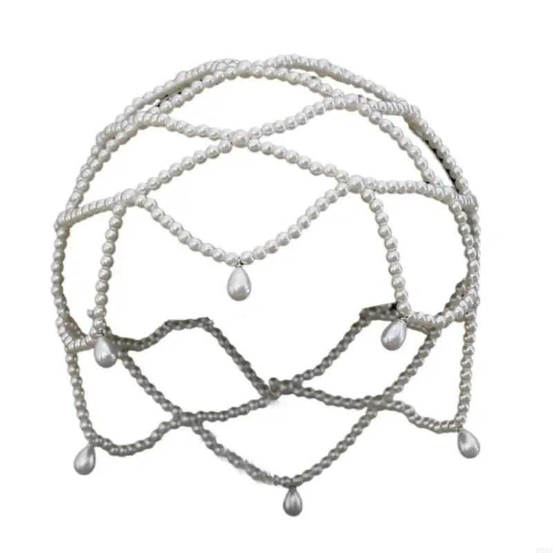 P88A Sophisticated Pearls Bridal Hat Romantics Celebration Headpiece Elegant Headwear for Bridal Elegances and Wedding Charm