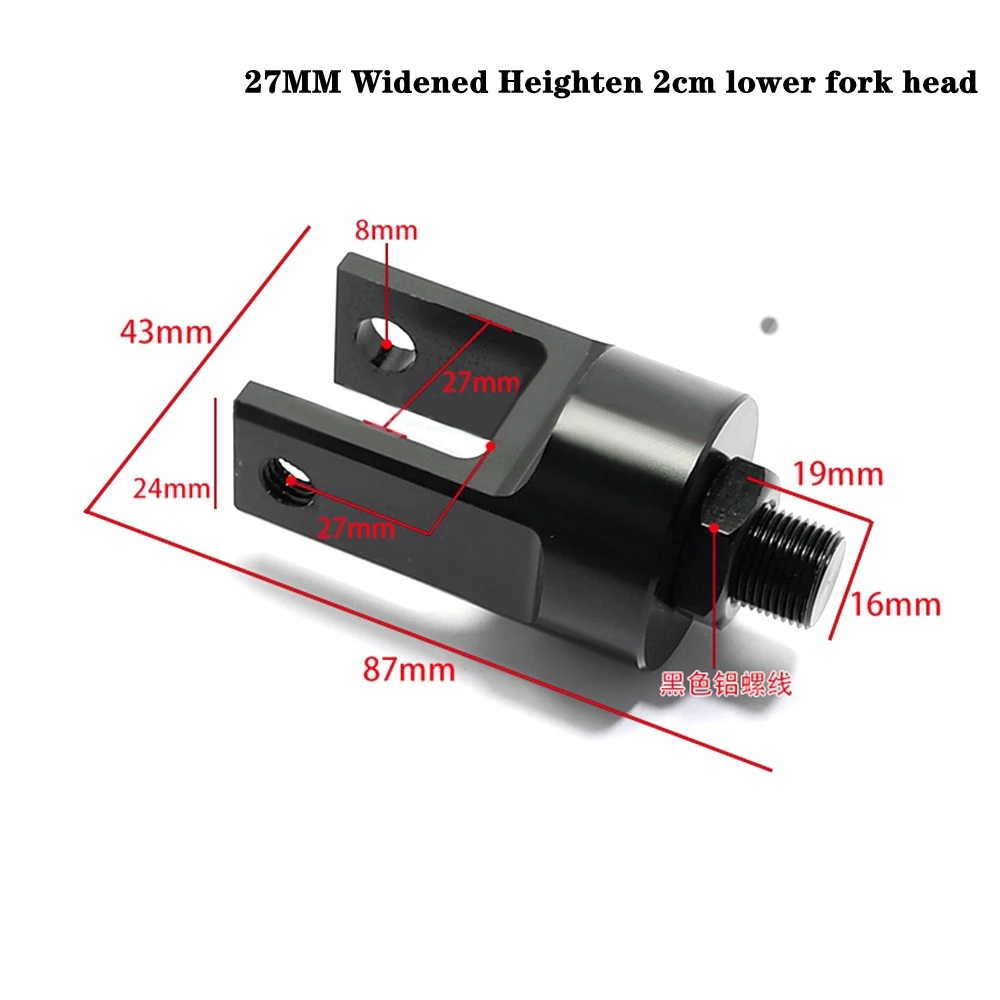 Pieza de modificación de motocicleta, amortiguador trasero de 27/30/35mm, horquilla inferior ensanchada, extremo de horquilla en U/O, extremo redondo, adaptador de aumento extendido, convertidor