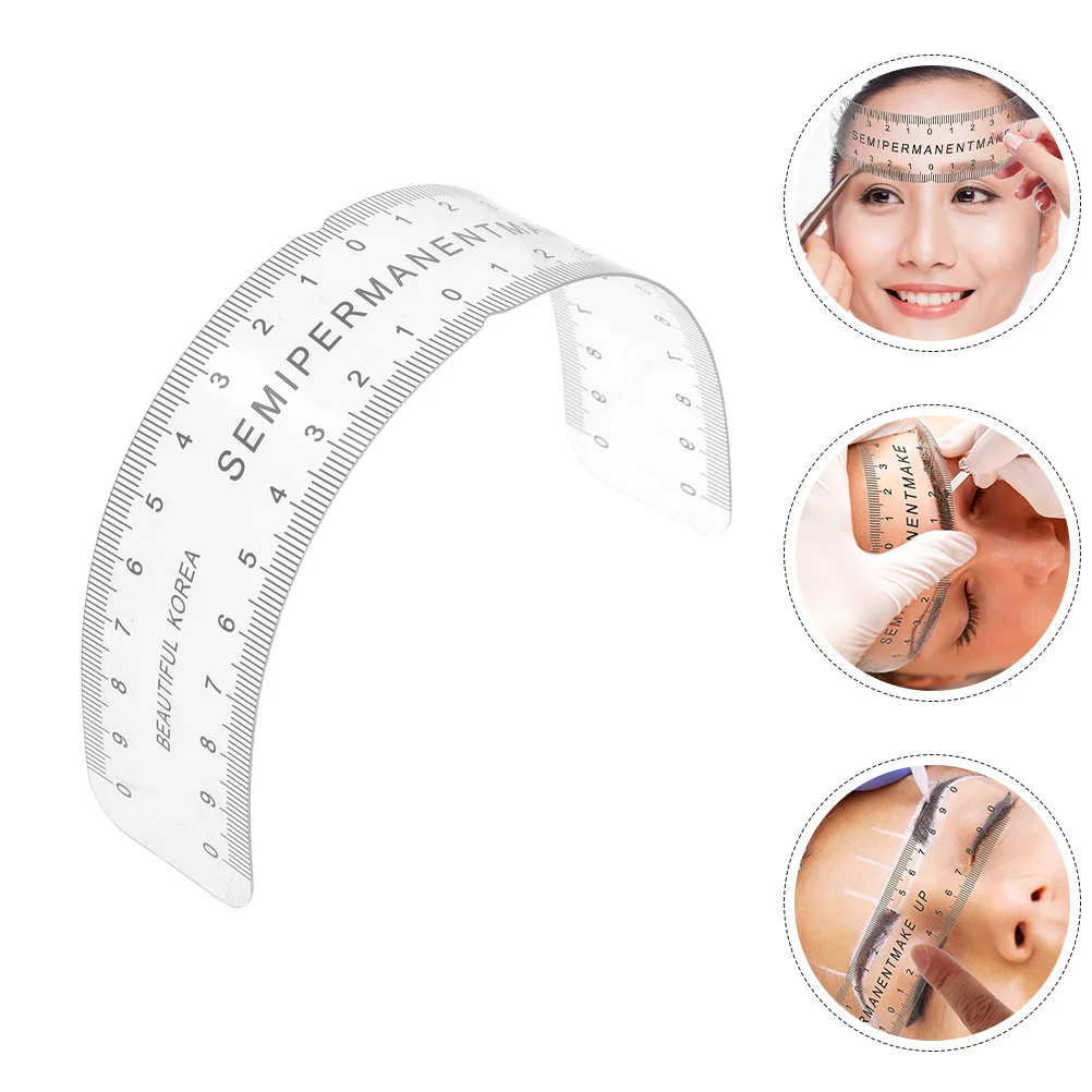 

6Pcs Flexible Transparent PVC Eyebrow Ruler Curved Brow Mapping Tool for Microblading Supplies Brow Ruler