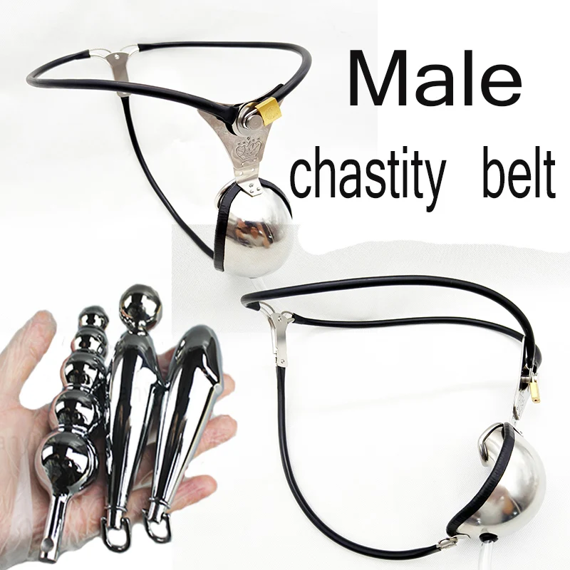 Male Invisible Chastity Belt Device Cock Cage with Poop Hole Adjustable Waist Desire Control Penis Bondage Adult Sex Toy for Man