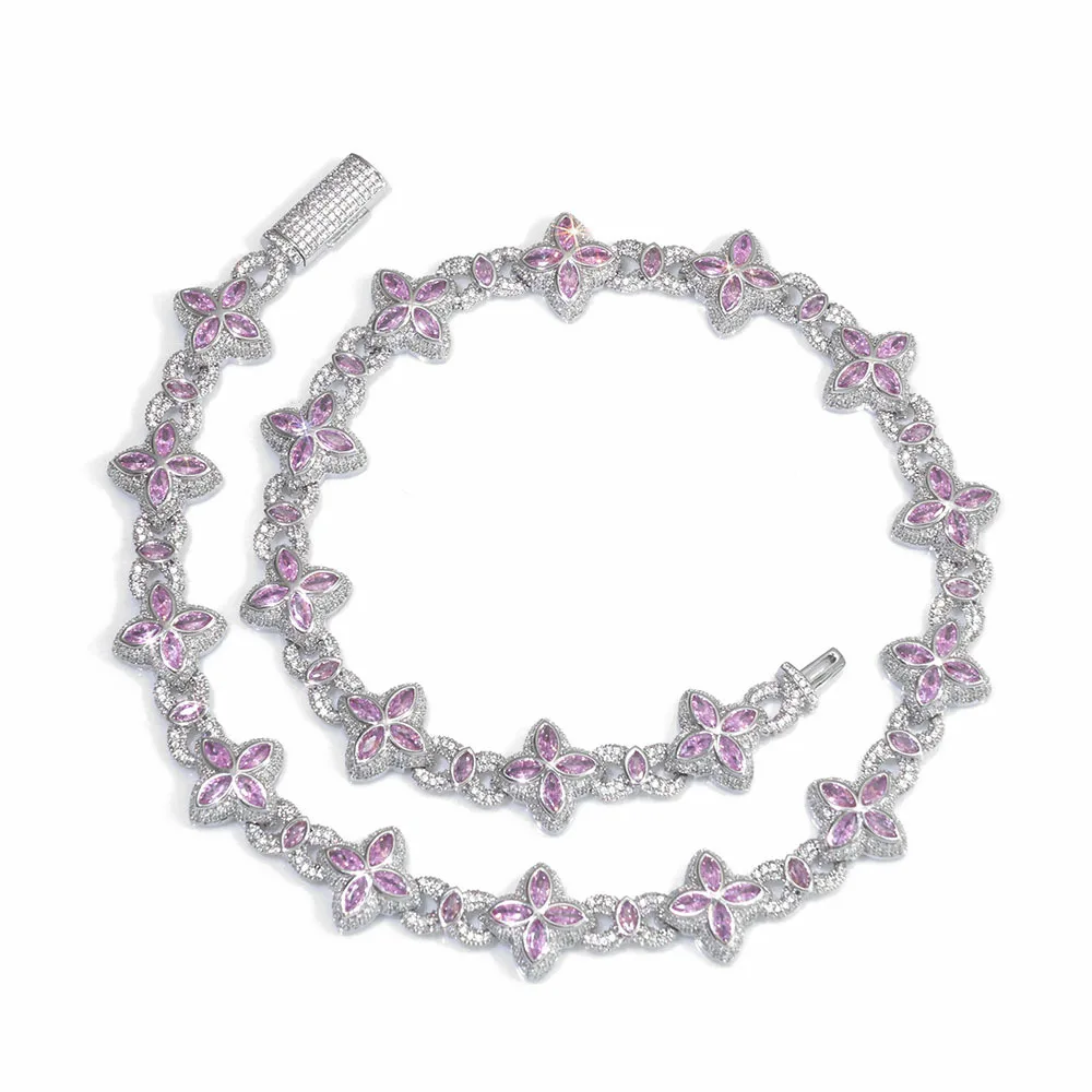 PT950 Platinum Cuban chain for men with hip-hop eye shape decorated with artificial diamonds, versatile street style bracelet