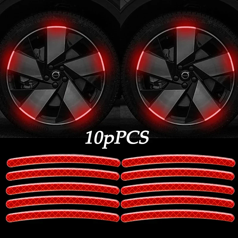 Car Wheel Hub Reflective Sticker Car Stickers For Renault Koleos Twingo Scenic Megane Fluenec Latitude Clio 1/2/3 Chrysler 10pcs