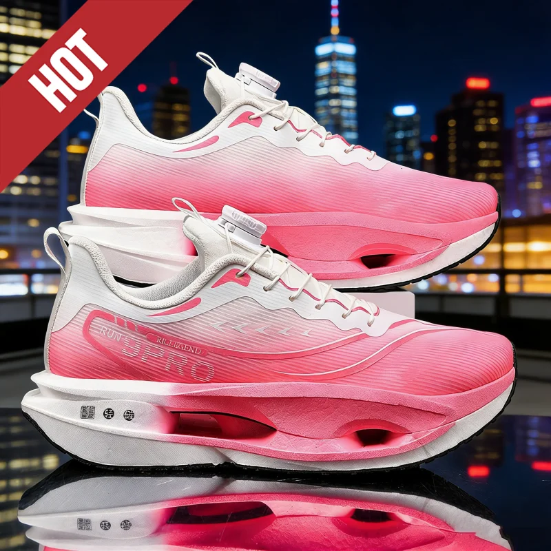 Running Shoes Carbon Board Speciality Marathon Men Sports Breathable Lightweight Women's Comfortable Athletic Nonskid Sneakers - view 5