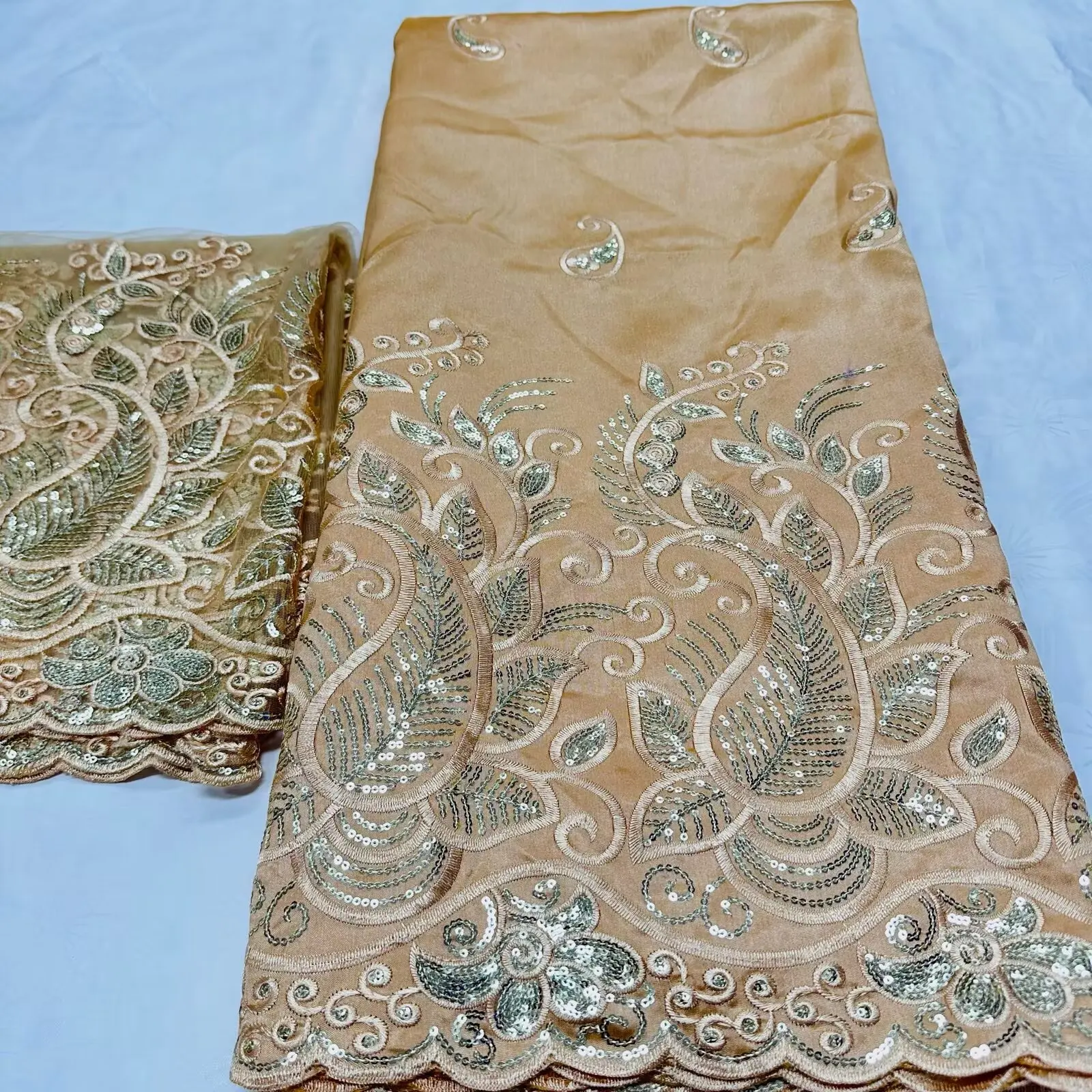 

Лидер продаж, новейшая африканская нигерийская французская 19925, элитная кружевная ткань Джорджа с бусинами и блестками для невесты, свадебных платьев