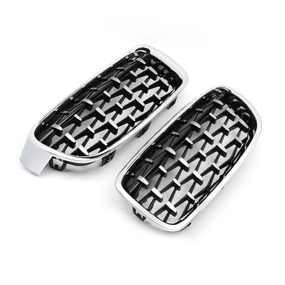 Xvip glänzender Double Line Style Front stoßstangen grill für BMW 3er F30 F31 F35 2013-19 320i 325i 328i Silber Diamant grill – Detail 18