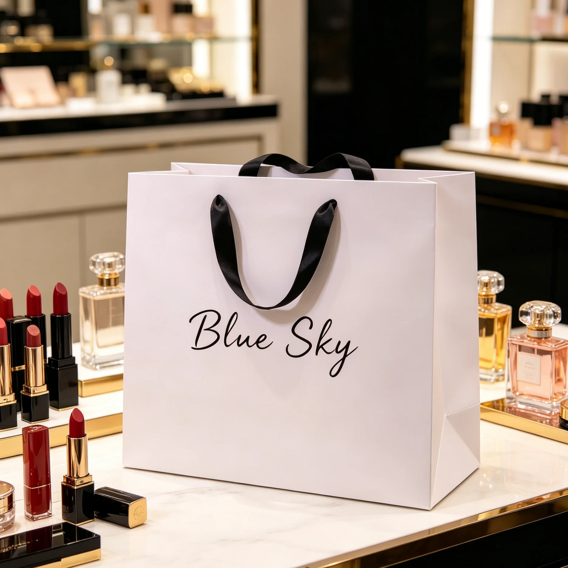 High‑end Luxury Black Paper Shopping Handbag Custom Logo Durable Gift Packaging Bag For Wedding Business Events