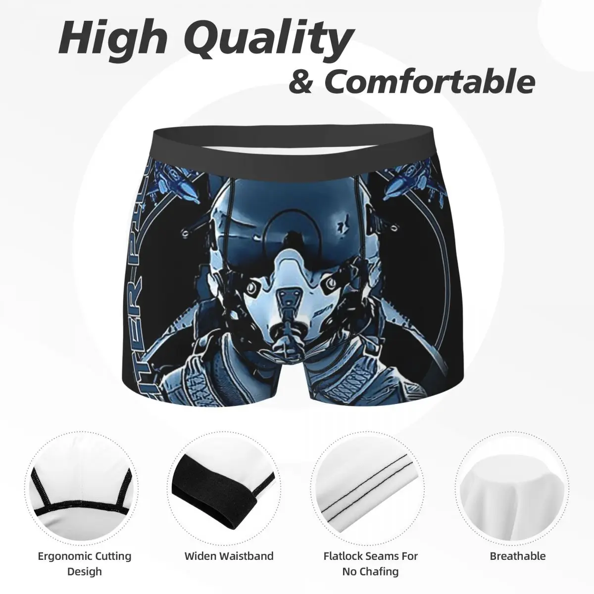 Трусы-боксеры, шорты, шлем для пилота-истребителя, Air Force F4, трусики Phantom, мужское вентилируемое нижнее белье для Homme, мужской подарок бойфренду