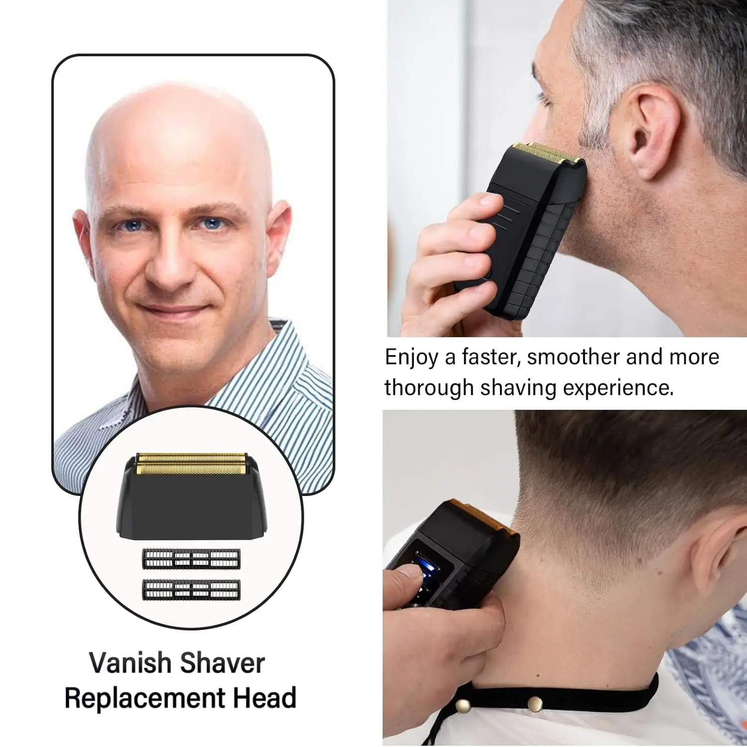 Replacement Foil & Cutter Bar Assembly Compatible For Wahl 5 Star Series Vanish Shaver 8173-700 Razor Head Blade