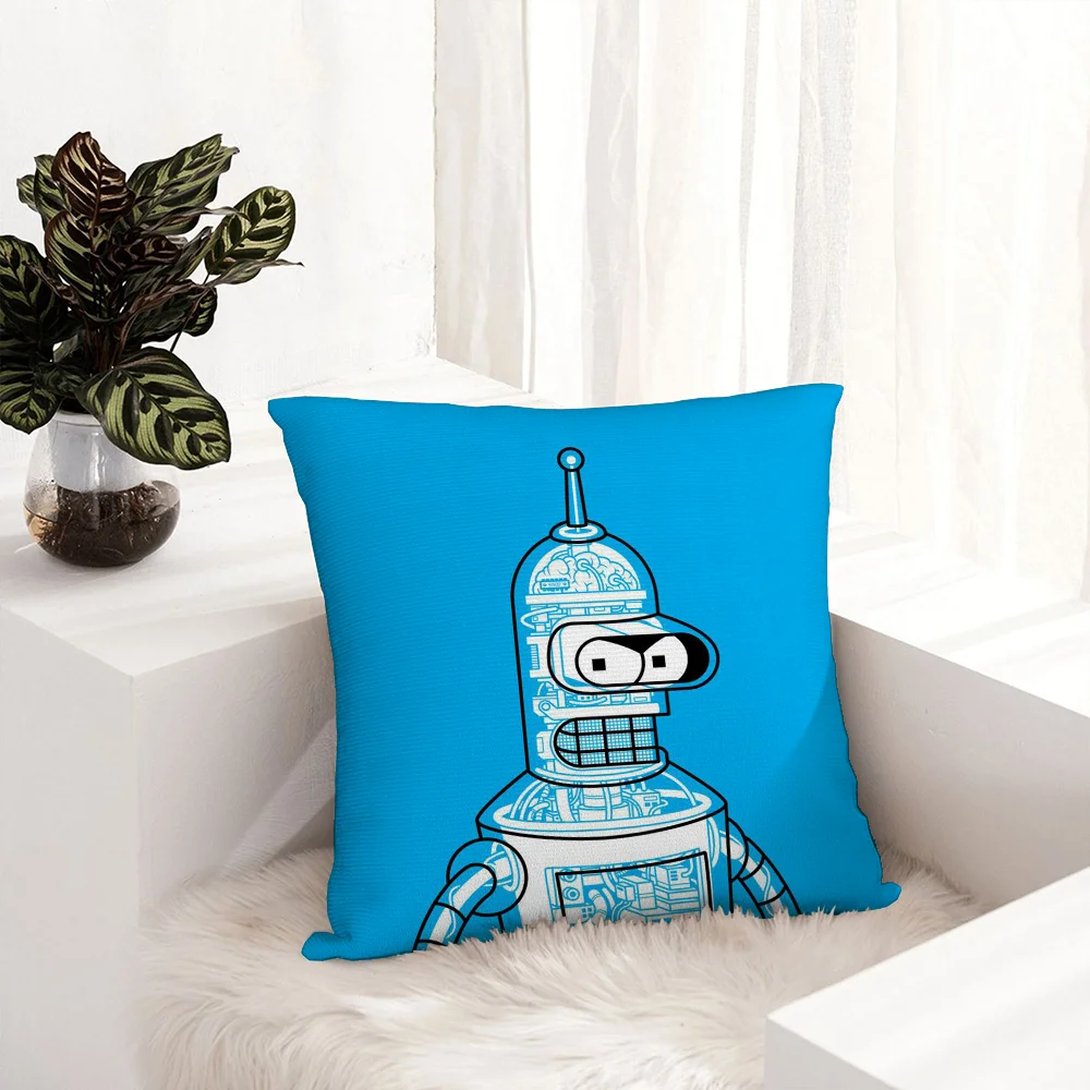 Kawaii F-Futurama B-Bender Anime Pillow Case Plush Fabric Soft  Pillowcase Double Sided Print Cushion Cover Household Gifts