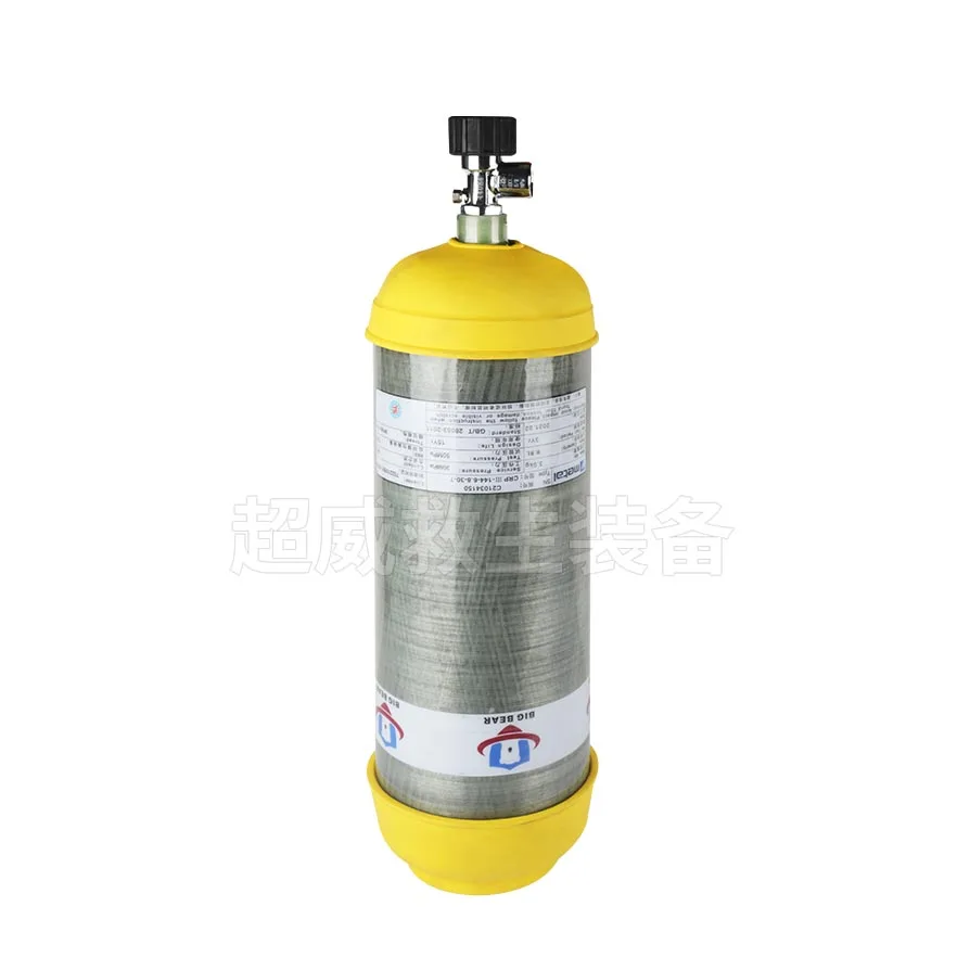 6.8L 4500 psi Factory Price Compressed air Scba tank Carbon Fiber Fire Oxygen Cylinder for Fire-fighting and Fire Breathing