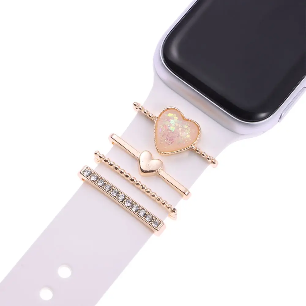 Smart Watch Strap Trim Rings, 4-Piece Metal Decorative Charm Set description 7