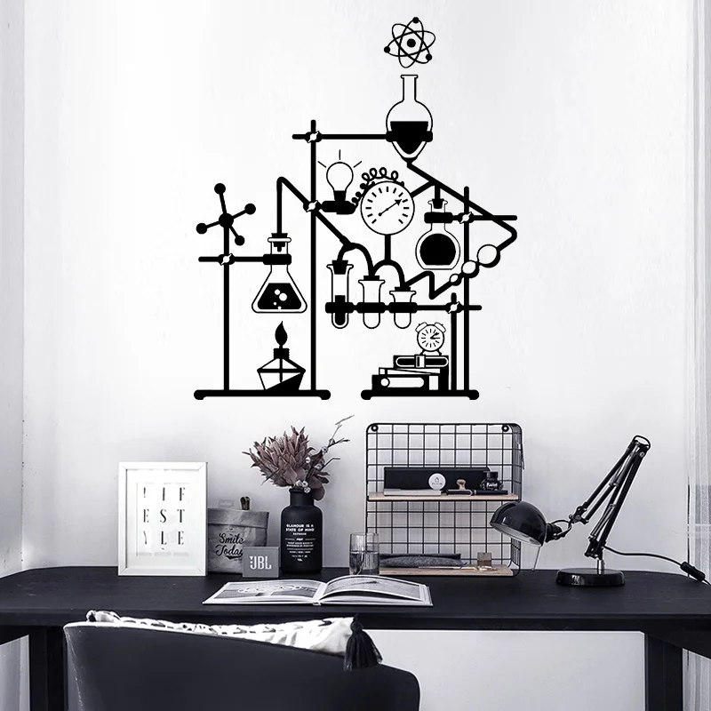 

Chemistry School Science Chemical Laboratory Wall Stickers Vinyl Removable Self-adhesive Art Wall Decals Classroom Murals A961