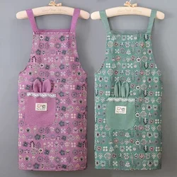 Cute Plants Kitchen Household Oil-Proof Cooking Apron For Women Children Men Kitchen Waterproof Adult Coffee Baking Accessories