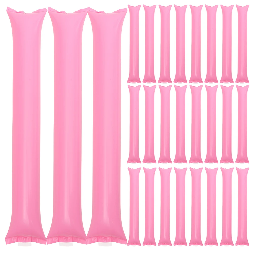 

50pcs Pink Inflatable Cheer Sticks Sports Events Accessories Stadium Noisemakers Party Wands PE Material Lightweight