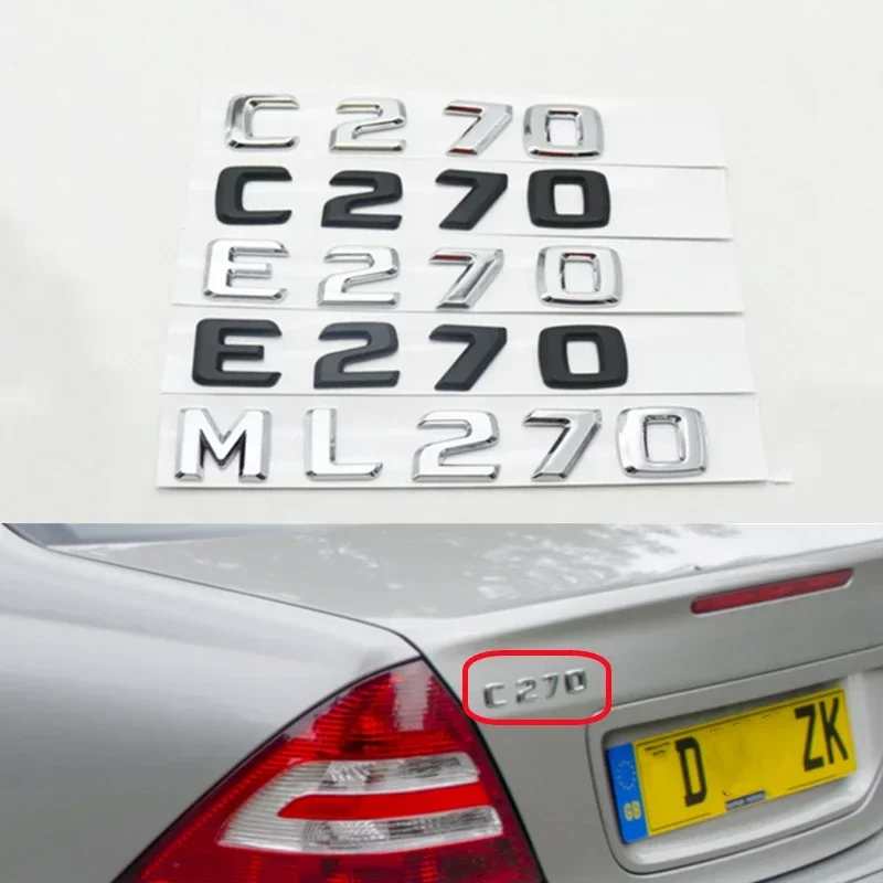 For W210 W211 E-Class W203 C-Class E270 C270 ML270 Rear Trunk Emblem Letters Badge Sticker