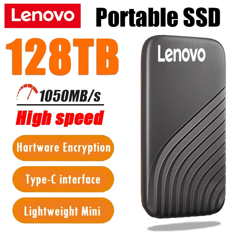 

Lenovo новый оригинальный высокоскоростной 128 ТБ 16 ТБ 8 ТБ портативный SSD 2 ТБ портативный внешний твердотельный жесткий диск USB3.1 интерфейс мобильный