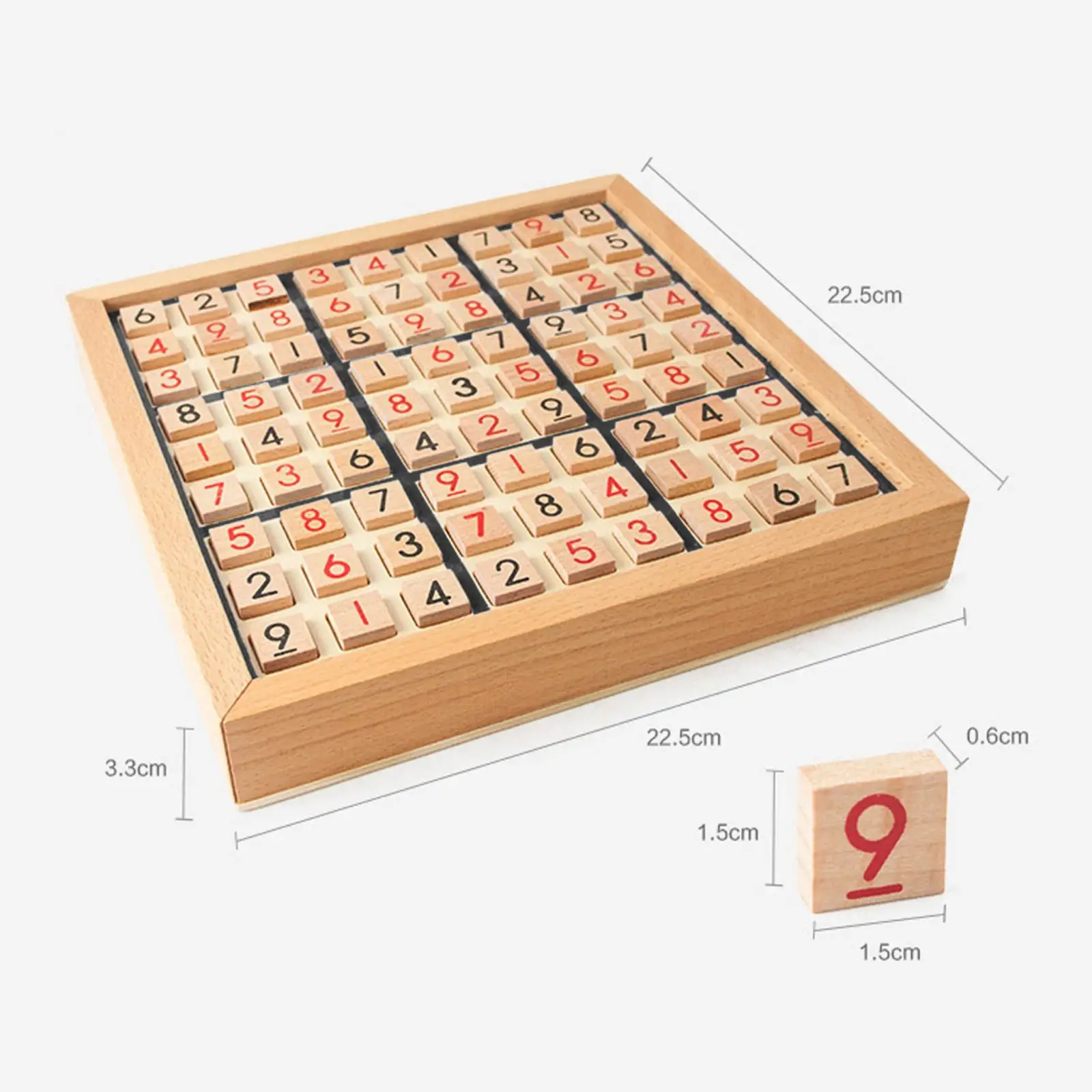 Wooden Sudoku Board Brain Teaser Montessori Math Toy for Kids Christmas Gift