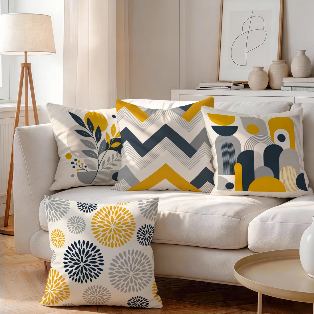 1/4pcs Minimal Geometry Cushions Pillowcase Polyester Cushion Cover Throw Pillow Pillowcover Home Car Sofa Decor
