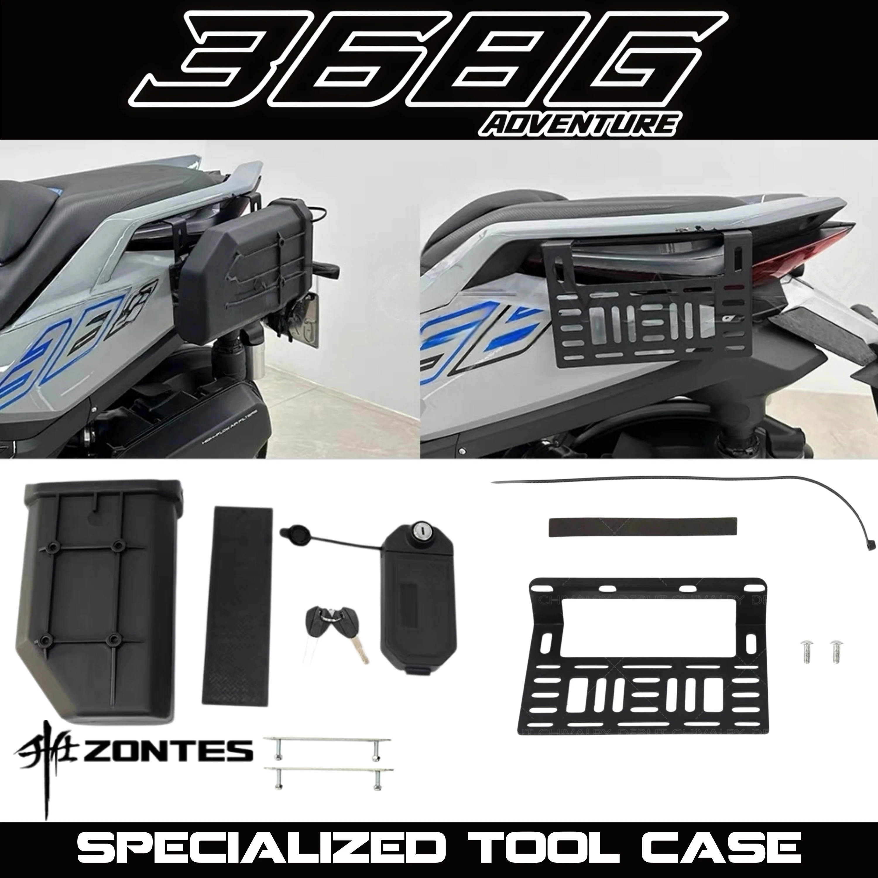for-zontes-368g-2024-2026-model-dedicated-tool-box-side-box-with-aluminum-alloy-stand-and-lock-waterproof