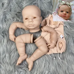 20Inch Unpainted Reborn Doll Kit LouLou Awake Soft Vinyl With Cloth Body and Eyes Handmade DIY Mold Toy Doll Parts