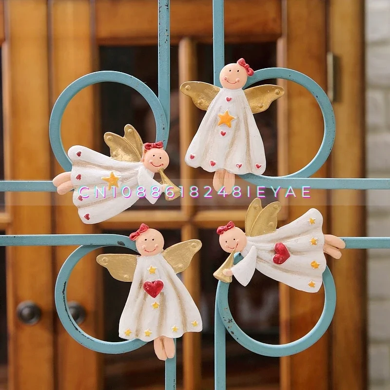 

Непослушная кукла-ангел, милый игривый праздничный магнитный холодильник, рождественская атмосфера, сельские украшения для дома