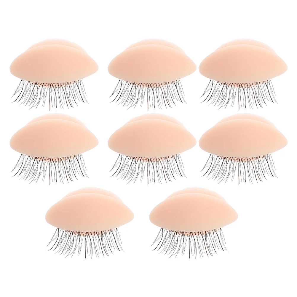 

4Pairs Eyelash Practice Mold Silicone Realistic Skin Texture for Eyelash Grafting Training Salon Use Makeup Training Mold