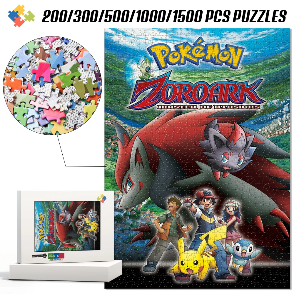 Kids Toys for Children Pokemon Eevee 1000 Pieces Jigsaw Puzzle Montessori Educational Puzzles Adults Fun Family Table Game Gift