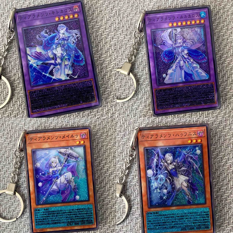 

Hot Yu-Gi-Oh! Tearlaments Kitkallos Siren Sand Keychain - Glitter Flow Motion Card Holder Custom Acrylic Anime Gift for Fans