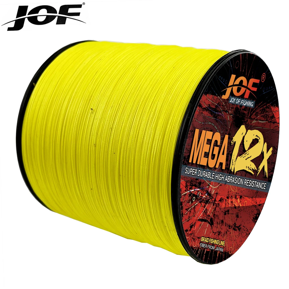 JOF X12 Braided PE Line 500m 300m 100m Fishing Line Super Powered Braided Line Diameter:0.16-0.55mm Strength Test:11.3-54.5kg