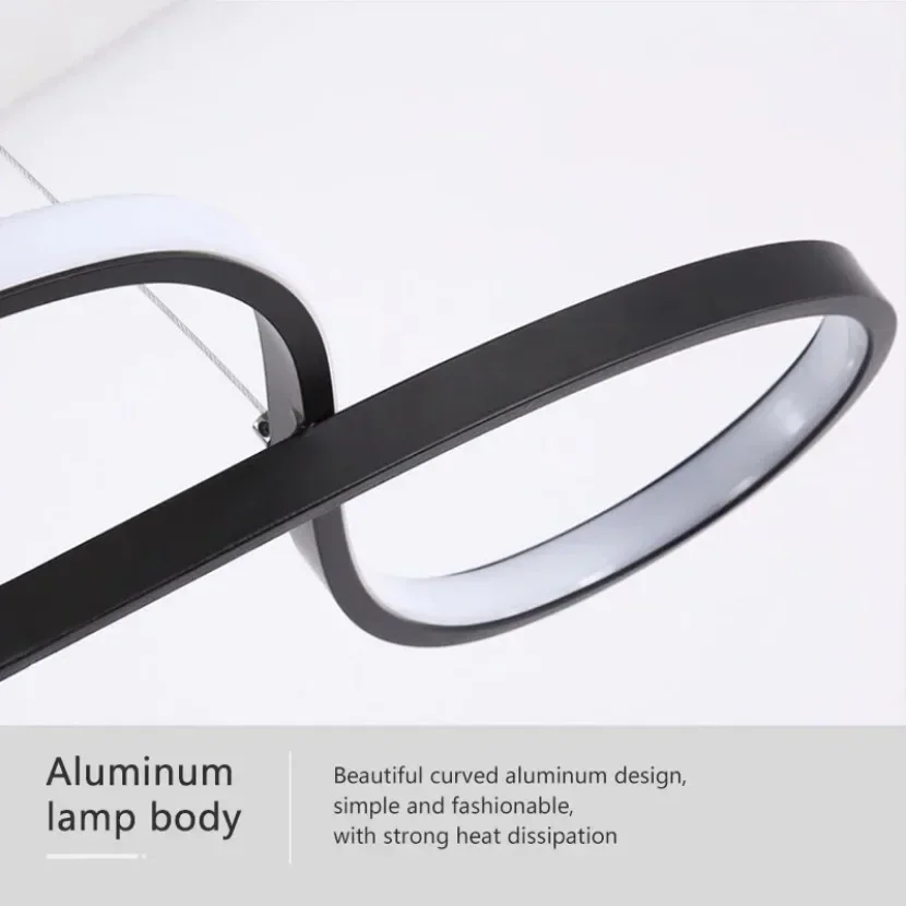 Plafonnier LED Suspendu avec Télécommande et Gradation, Disponible en Noir et en Or, Luminaire Décoratif d'Nik, Idéal pour un Salon, une Salle à Manger ou une Salle à Manger